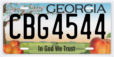 GA license plate CBG4544
