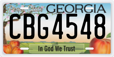 GA license plate CBG4548