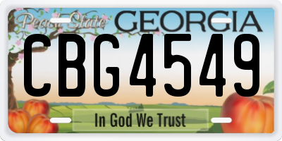 GA license plate CBG4549