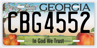 GA license plate CBG4552