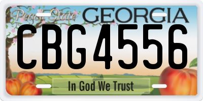 GA license plate CBG4556