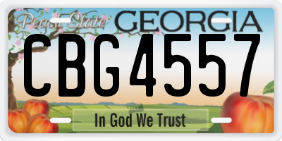 GA license plate CBG4557