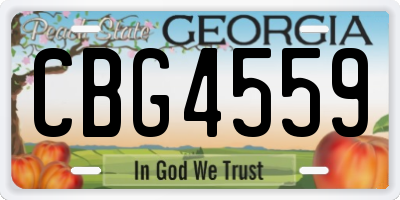 GA license plate CBG4559