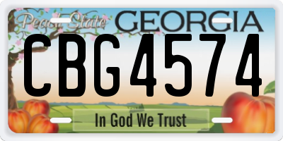 GA license plate CBG4574