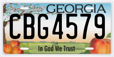 GA license plate CBG4579