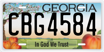 GA license plate CBG4584
