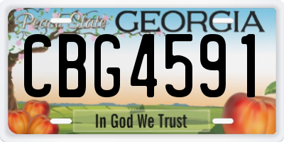GA license plate CBG4591