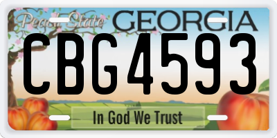 GA license plate CBG4593