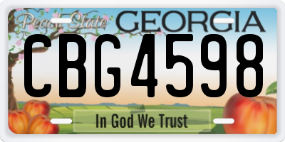 GA license plate CBG4598