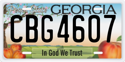 GA license plate CBG4607