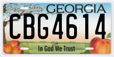 GA license plate CBG4614