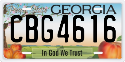 GA license plate CBG4616