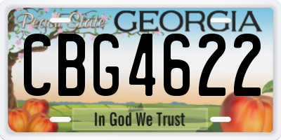 GA license plate CBG4622