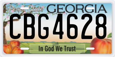 GA license plate CBG4628
