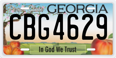 GA license plate CBG4629