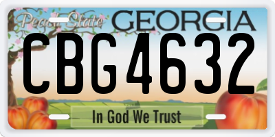 GA license plate CBG4632
