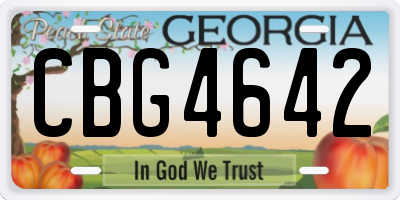 GA license plate CBG4642
