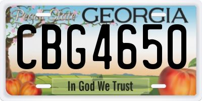 GA license plate CBG4650