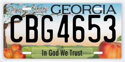 GA license plate CBG4653