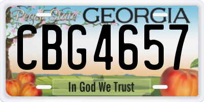 GA license plate CBG4657