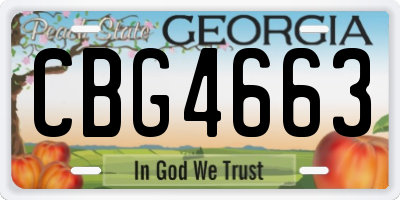 GA license plate CBG4663