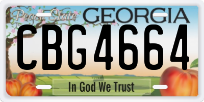 GA license plate CBG4664