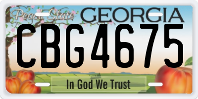 GA license plate CBG4675