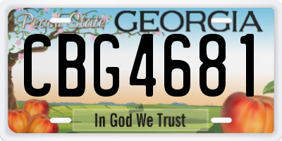 GA license plate CBG4681