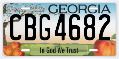 GA license plate CBG4682