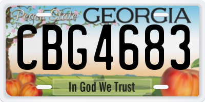 GA license plate CBG4683