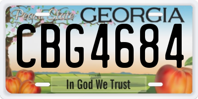 GA license plate CBG4684