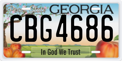 GA license plate CBG4686