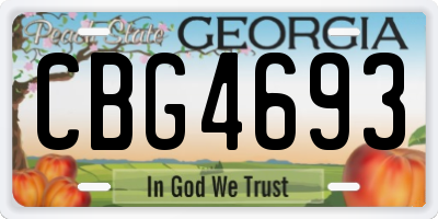 GA license plate CBG4693
