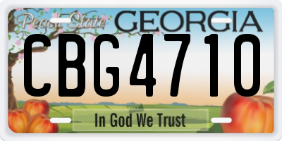 GA license plate CBG4710