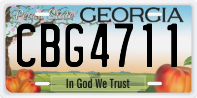 GA license plate CBG4711
