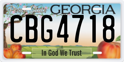 GA license plate CBG4718