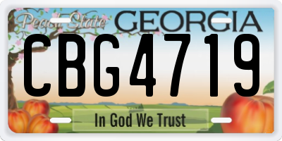 GA license plate CBG4719