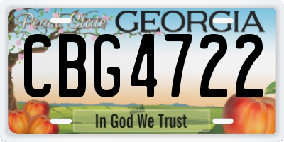 GA license plate CBG4722