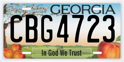 GA license plate CBG4723