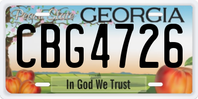 GA license plate CBG4726