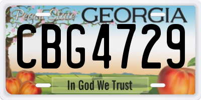GA license plate CBG4729