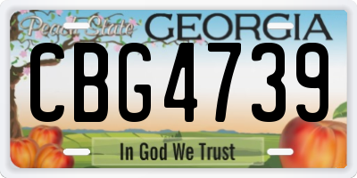 GA license plate CBG4739