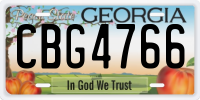 GA license plate CBG4766