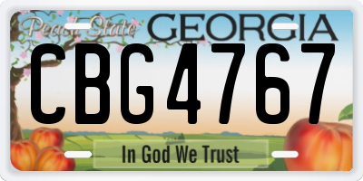 GA license plate CBG4767