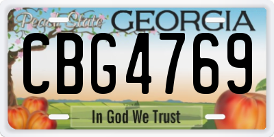 GA license plate CBG4769