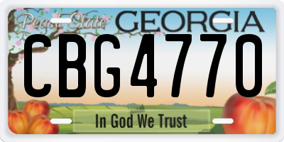 GA license plate CBG4770