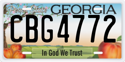 GA license plate CBG4772