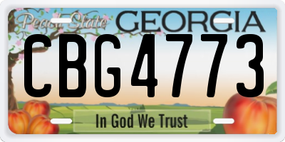 GA license plate CBG4773