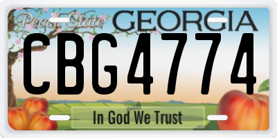 GA license plate CBG4774