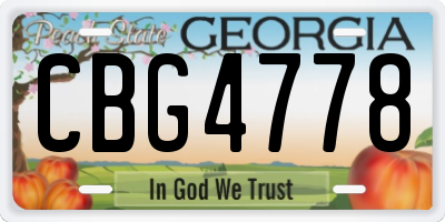 GA license plate CBG4778